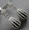 LARGE 17.9CT DIAMOND & AAA BLACK ONYX 14K WHITE GOLD CHANDELIER HANGING EARRINGS