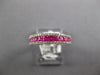 1.34CT DIAMOND & AAA PINK RUBY 14KT WHITE GOLD ROUND & BAGUETTE ANNIVERSARY RING