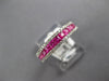 1.34CT DIAMOND & AAA PINK RUBY 14KT WHITE GOLD ROUND & BAGUETTE ANNIVERSARY RING