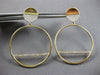 ESTATE LARGE .48CT DIAMOND 14KT YELLOW GOLD 3D CIRCULAR BAR FUN HANGING EARRINGS
