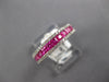 1.34CT DIAMOND & AAA PINK RUBY 14KT WHITE GOLD ROUND & BAGUETTE ANNIVERSARY RING