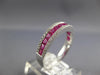 1.34CT DIAMOND & AAA PINK RUBY 14KT WHITE GOLD ROUND & BAGUETTE ANNIVERSARY RING