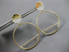 ESTATE LARGE .48CT DIAMOND 14KT YELLOW GOLD 3D CIRCULAR BAR FUN HANGING EARRINGS