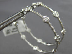 EXTRA LARGE 1.58CT DIAMOND 14KT WHITE GOLD 3D INSIDE OUT HOOP HANGING EARRINGS