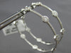 EXTRA LARGE 1.58CT DIAMOND 14KT WHITE GOLD 3D INSIDE OUT HOOP HANGING EARRINGS