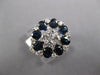 3.19CT DIAMOND & AAA SAPPHIRE 18KT WHITE GOLD OVAL & ROUND STAR FLOWER FUN RING