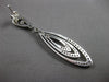 ESTATE EXTRA LARGE 2.0CT DIAMOND 14KT WHITE GOLD LEAF TEAR DROP HANGING EARRINGS