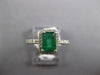 1.52CT DIAMOND & AAA EMERALD 14KT WHITE GOLD EMERALD CUT & ROUND ENGAGEMENT RING