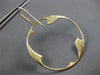 LARGE .48CT DIAMOND 14KT YELLOW GOLD 3D CIRCULAR WAVE LEVERBACK HANGING EARRINGS