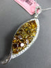 5.58CT WHITE & INTENSE FANCY YELLOW DIAMOND 18K 2 TONE GOLD 3D TEAR DROP PENDANT