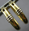 ESTATE 14KT WHITE AND YELLOW GOLD 3D OVAL CLASSIC HANGING EARRINGS #27003