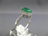 1.52CT DIAMOND & AAA EMERALD 14KT WHITE GOLD EMERALD CUT & ROUND ENGAGEMENT RING