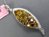 5.58CT WHITE & INTENSE FANCY YELLOW DIAMOND 18K 2 TONE GOLD 3D TEAR DROP PENDANT