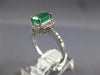 1.52CT DIAMOND & AAA EMERALD 14KT WHITE GOLD EMERALD CUT & ROUND ENGAGEMENT RING
