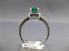 1.52CT DIAMOND & AAA EMERALD 14KT WHITE GOLD EMERALD CUT & ROUND ENGAGEMENT RING