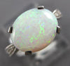 2.43CT DIAMOND & AAA OPAL 18KT WHITE GOLD OVAL & ROUND CLASSIC ENGAGEMENT RING