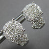 LARGE 1.2CT DIAMOND 18KT WHITE GOLD 3D CLUSTER CIRCULAR CLASSIC CLIP ON EARRINGS