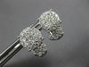 LARGE 1.2CT DIAMOND 18KT WHITE GOLD 3D CLUSTER CIRCULAR CLASSIC CLIP ON EARRINGS