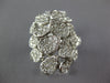 ESTATE EXTRA LARGE 2.68CT DIAMOND 18KT WHITE GOLD 3D MULTI LEAF PAVE FUN RING