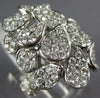 ESTATE EXTRA LARGE 2.68CT DIAMOND 18KT WHITE GOLD 3D MULTI LEAF PAVE FUN RING