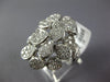 ESTATE EXTRA LARGE 2.68CT DIAMOND 18KT WHITE GOLD 3D MULTI LEAF PAVE FUN RING