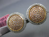 ESTATE LARGE 1.35CT WHITE & PINK DIAMOND 18KT ROSE GOLD CLUSTER CLIP ON EARRINGS