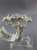 ESTATE EXTRA LARGE 2.68CT DIAMOND 18KT WHITE GOLD 3D MULTI LEAF PAVE FUN RING