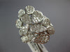 ESTATE EXTRA LARGE 2.68CT DIAMOND 18KT WHITE GOLD 3D MULTI LEAF PAVE FUN RING