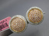 ESTATE LARGE 1.35CT WHITE & PINK DIAMOND 18KT ROSE GOLD CLUSTER CLIP ON EARRINGS