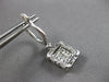 LARGE 1.57CT DIAMOND 18KT WHITE GOLD 3D ROUND & BAGUETTE HUGGIE HANGING EARRINGS