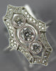 WIDE .32CT DIAMOND 18KT WHITE GOLD 3D 3 STONE FILIGREE MILGRAIN ANNIVERSARY RING