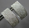 LARGE 1.96CT DIAMOND 18KT WHITE GOLD MULTI ROW PAVE OVAL HUGGIE HANGING EARRINGS