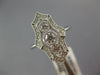 WIDE .32CT DIAMOND 18KT WHITE GOLD 3D 3 STONE FILIGREE MILGRAIN ANNIVERSARY RING