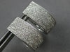 LARGE 1.96CT DIAMOND 18KT WHITE GOLD MULTI ROW PAVE OVAL HUGGIE HANGING EARRINGS