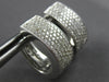 LARGE 1.96CT DIAMOND 18KT WHITE GOLD MULTI ROW PAVE OVAL HUGGIE HANGING EARRINGS