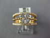 ESTATE WIDE .44CT DIAMOND 18KT ROSE GOLD 3D 4 LEAF CLOVER FLOWER FUN RING