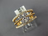 ESTATE WIDE .44CT DIAMOND 18KT ROSE GOLD 3D 4 LEAF CLOVER FLOWER FUN RING