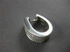 LARGE 1.96CT DIAMOND 18KT WHITE GOLD MULTI ROW PAVE OVAL HUGGIE HANGING EARRINGS