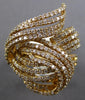 EXTRA LARGE 1.93CT DIAMOND 14KT YELLOW GOLD 3D MULTI ROW LOVE KNOT COCKTAIL RING