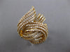 EXTRA LARGE 1.93CT DIAMOND 14KT YELLOW GOLD 3D MULTI ROW LOVE KNOT COCKTAIL RING