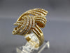 EXTRA LARGE 1.93CT DIAMOND 14KT YELLOW GOLD 3D MULTI ROW LOVE KNOT COCKTAIL RING