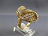 EXTRA LARGE 1.93CT DIAMOND 14KT YELLOW GOLD 3D MULTI ROW LOVE KNOT COCKTAIL RING