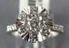 ESTATE LARGE 1.0CT DIAMOND 18KT WHITE GOLD 3D CLUSTER CLASSIC ENGAGEMENT RING