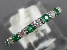.40CT DIAMOND & AAA EMERALD 14KT WHITE GOLD CLASSIC SHARE PRONG ANNIVERSARY RING