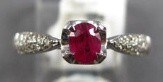 .51CT DIAMOND & AAA RUBY 14KT WHITE GOLD 3D OVAL & ROUND FRIENDSHIP PROMISE RING