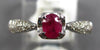 .51CT DIAMOND & AAA RUBY 14KT WHITE GOLD 3D OVAL & ROUND FRIENDSHIP PROMISE RING