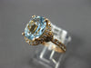2.62CT DIAMOND & AAA AQUAMARINE 14KT ROSE GOLD OVAL & ROUND HALO ENGAGEMENT RING