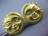 ESTATE LARGE 18KT YELLOW GOLD 3D CLASSIC HAPPY SUN FUN CLIP ON EARRINGS