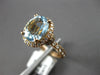 2.62CT DIAMOND & AAA AQUAMARINE 14KT ROSE GOLD OVAL & ROUND HALO ENGAGEMENT RING