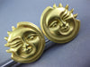 ESTATE LARGE 18KT YELLOW GOLD 3D CLASSIC HAPPY SUN FUN CLIP ON EARRINGS